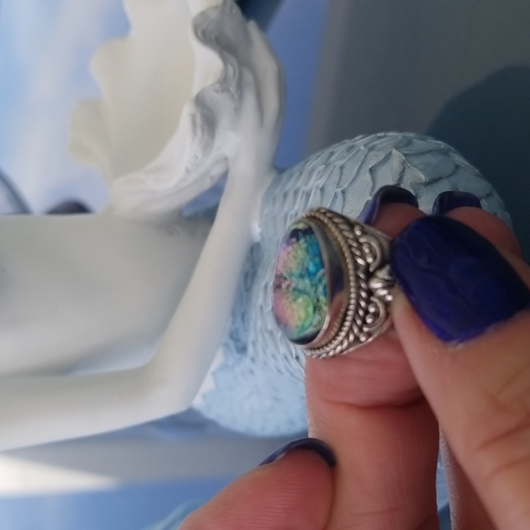 Sterling Silver Ring sz 7 - Picture 6 of 7